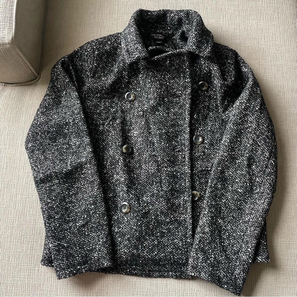 Victoria's Secret Double Breasted Black Coat